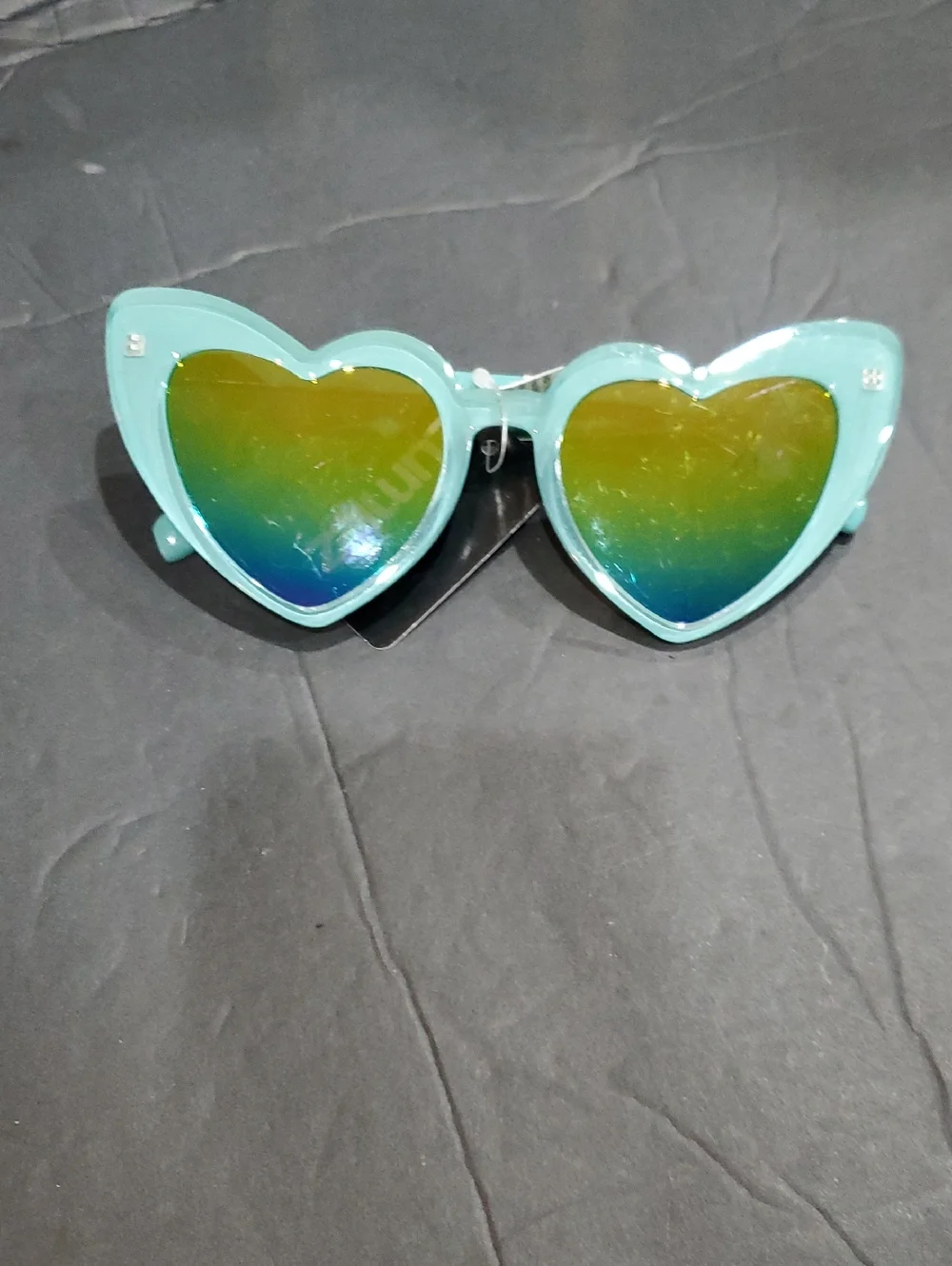 Blue Heart‎ shaped cat eye retro vintage style reflective sunglasses new